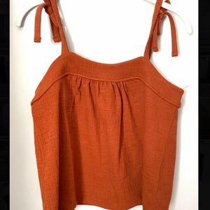 orange madewell top.size xs.never worn with tags